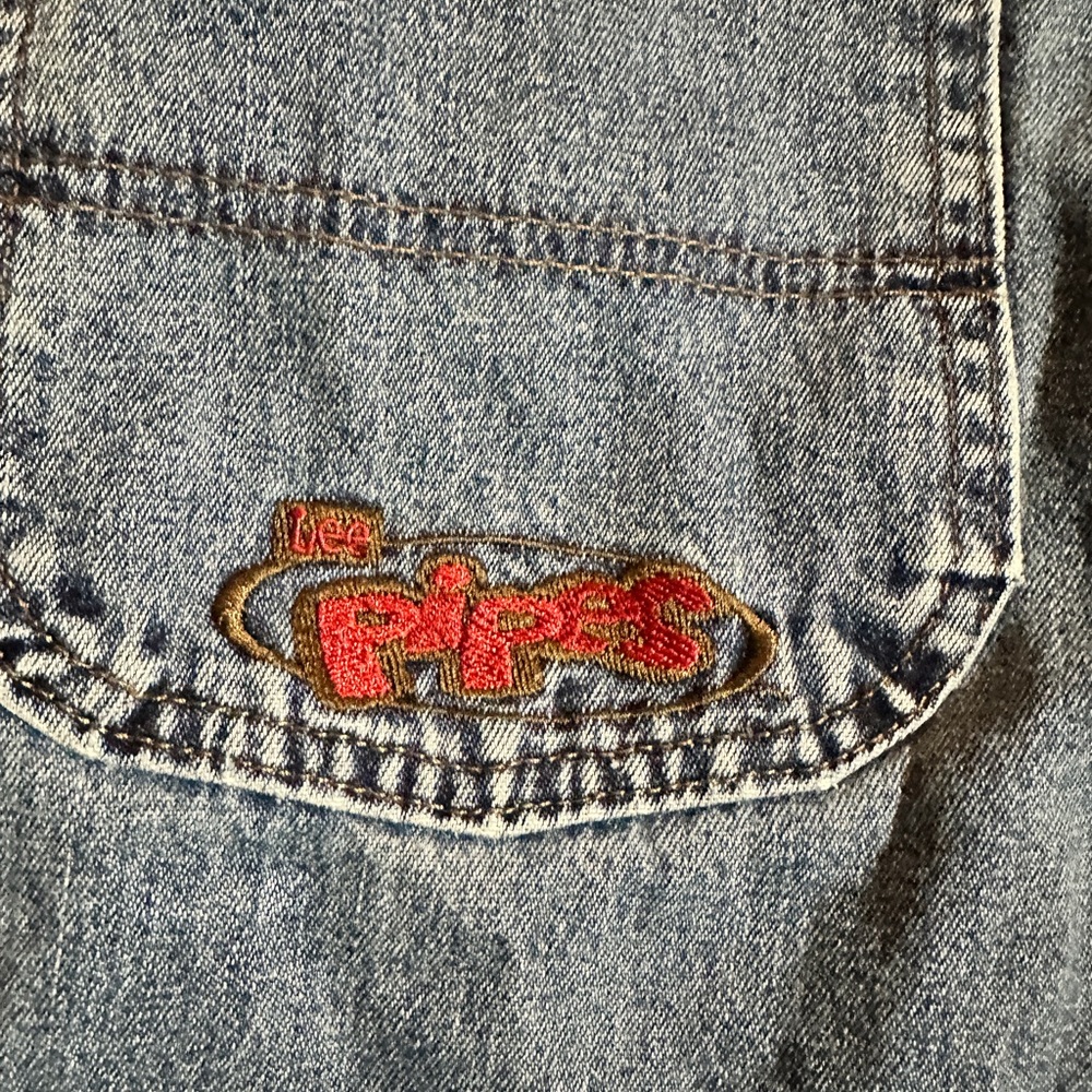 Vintage 90s Lee Jeans Boys Youth Kids Size M Lee Pipes Skater Wide Leg Baggy Y2K